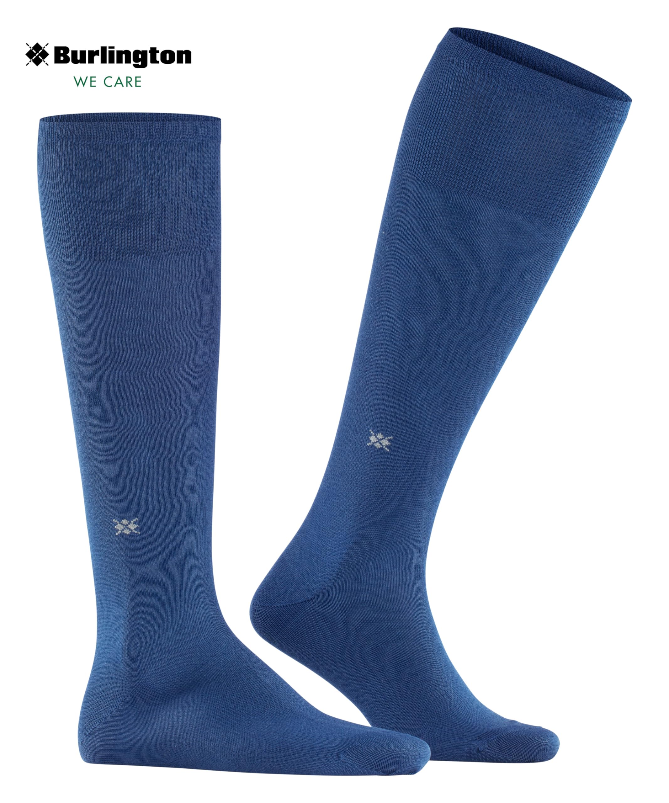 Burlington Mężczyźni Podkolanówki Dublin M KH bawełna długie jednokolorowe 1 Para, Niebieski (Night Blue 6583) nowy - przyjazny dla środowiska, 40-46