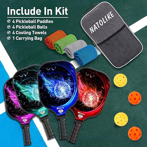 Miniatura 6 de Pickleball Paddles, USAPA Approved Lightweight Pickleball Paddles Set of 2, Fiberglass Surface with Polypropylene Core Pickleball Set, 2 Pickleball