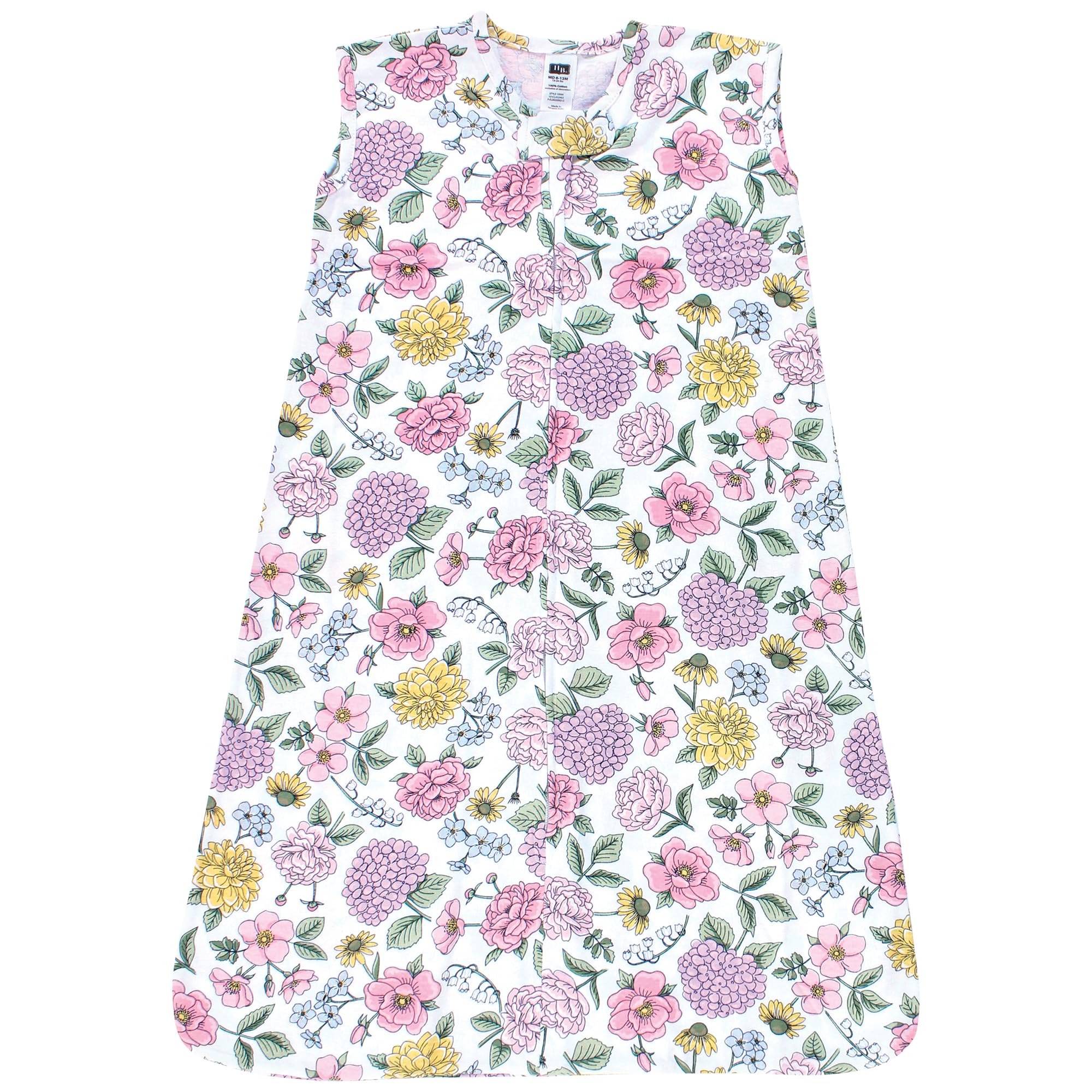 (0-6M) Hudson Baby Unisex Baby Cotton Sleeveless Wearable Sleeping Bag, Sack, Blanket, Vintage Blossom, 0-6 Months