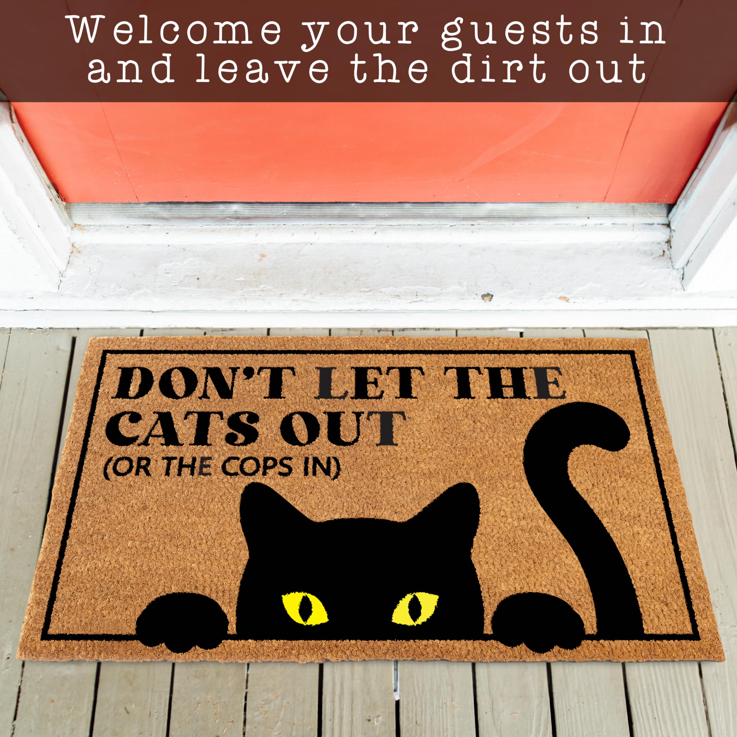 Funny Cat Doormat - 'Don't Let Cats Out' Welcome Mat -10 Funny Cat Doormat - 'Don't Let Cats Out' Welcome Mat -10