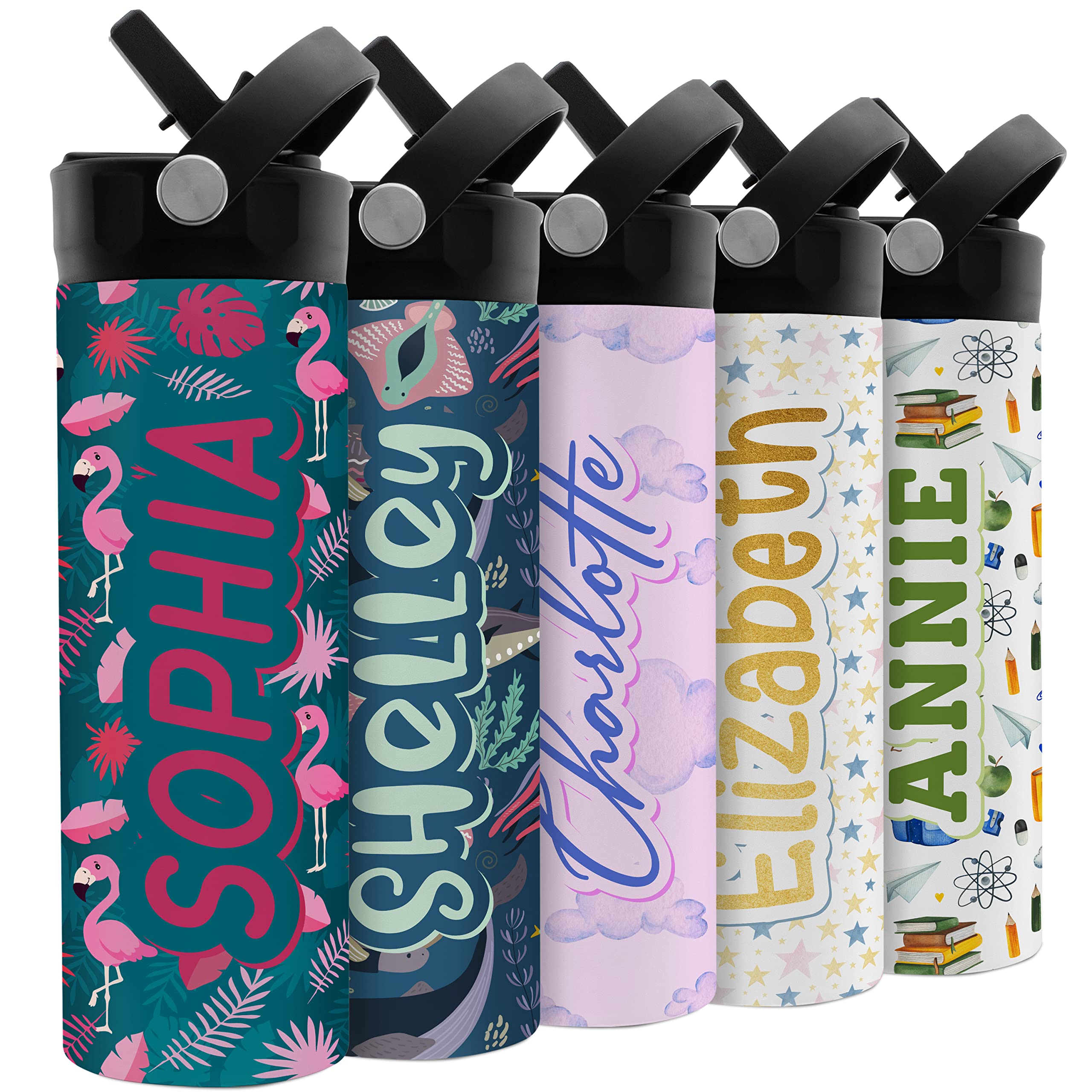 Personalized Water Bottle for Kids - 20 oz - 14 Design Options, Custom Water Bottle for Children - End of School Year Gifts, Back to School Gifts -