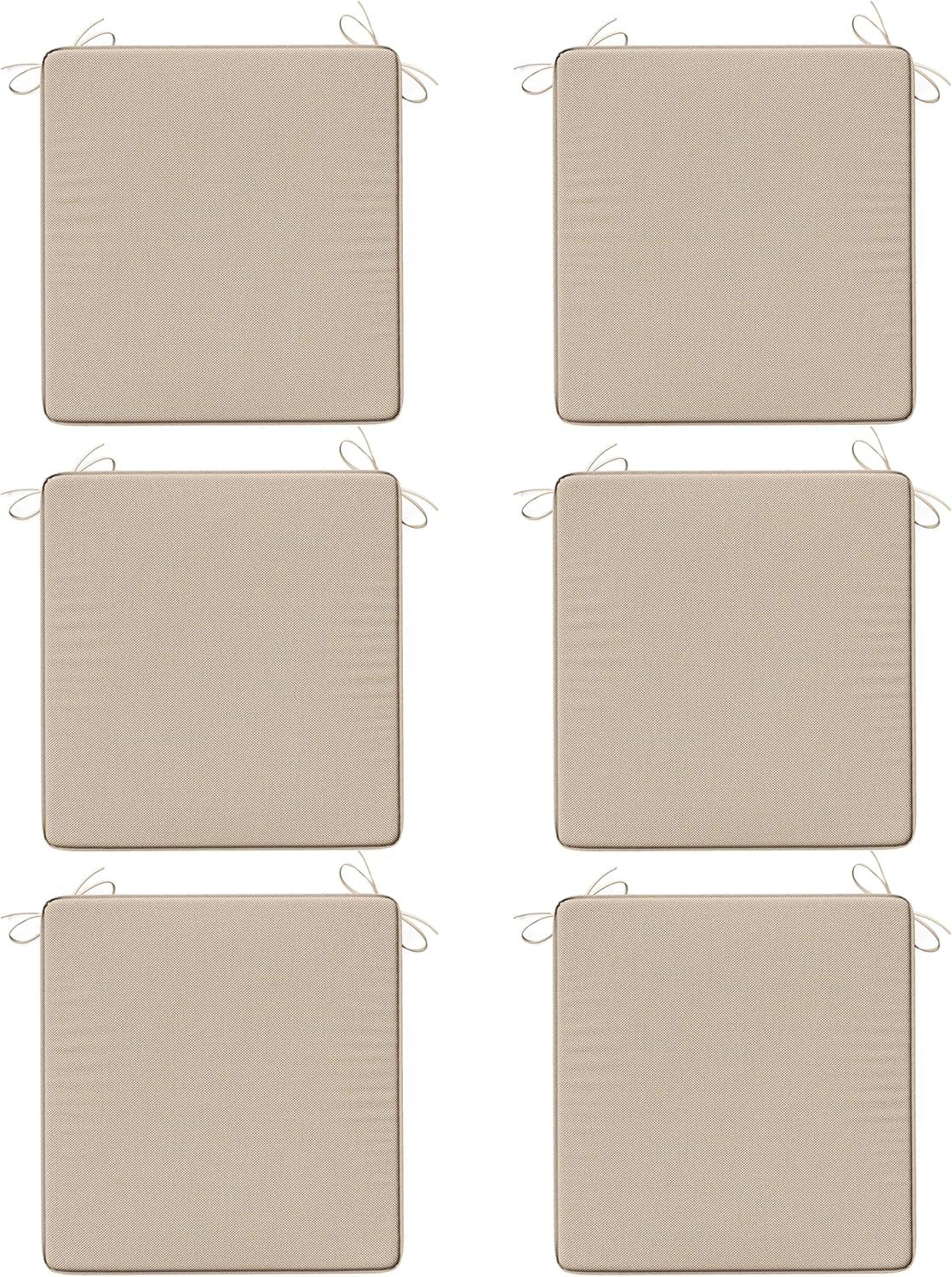 Outdoor Chair Cushion Cover 17 x 16 x 2 Inches Patio Furniture Outdoor Waterproof Seat Cushion Cover, Patio Chair Cushion Covers with Handles and Ties Cover of 6, Covers Only, Sand