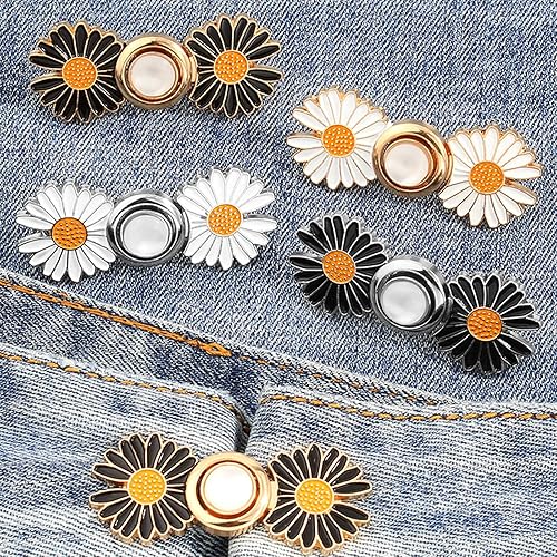 Miniatura 8 de Juego de 8 tensores de cintura para pantalones, juego de hebilla de cintura con botón de jean ajustable, no requiere costura, ajuste perfecto para