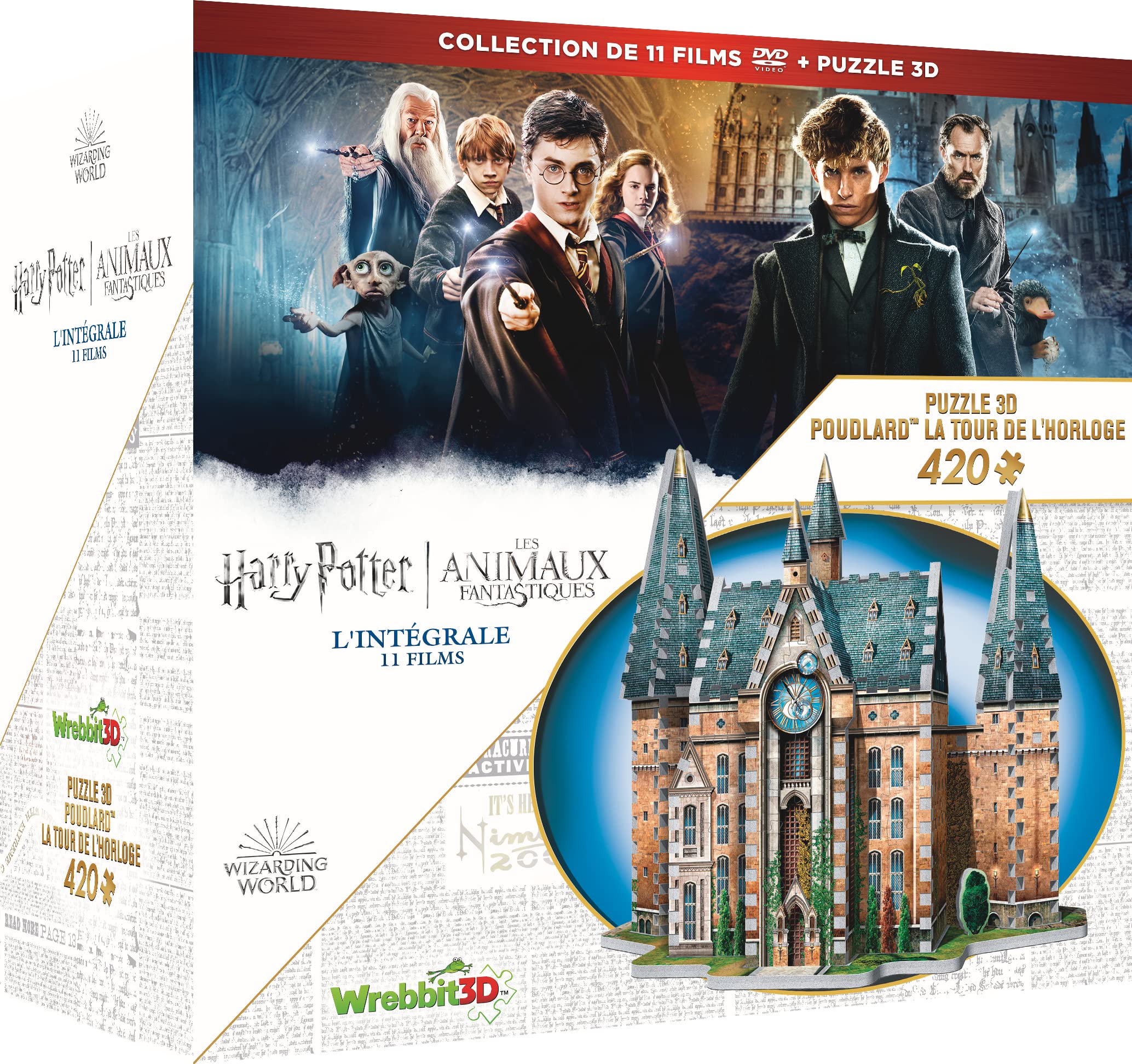 Wizarding World : Harry Potter + Les Animaux fantastiques - Coffret 11 Films + Puzzle 3D Wrebbit [DVD]