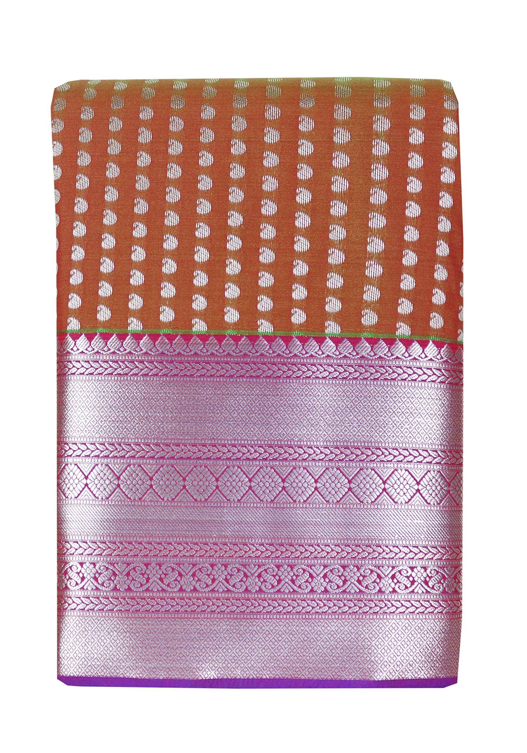 SARAVANABAVA SILKSWomen's Kanchipuram Art Silk Fancy Desing Silver Jari Saree (SRBSKPS217)