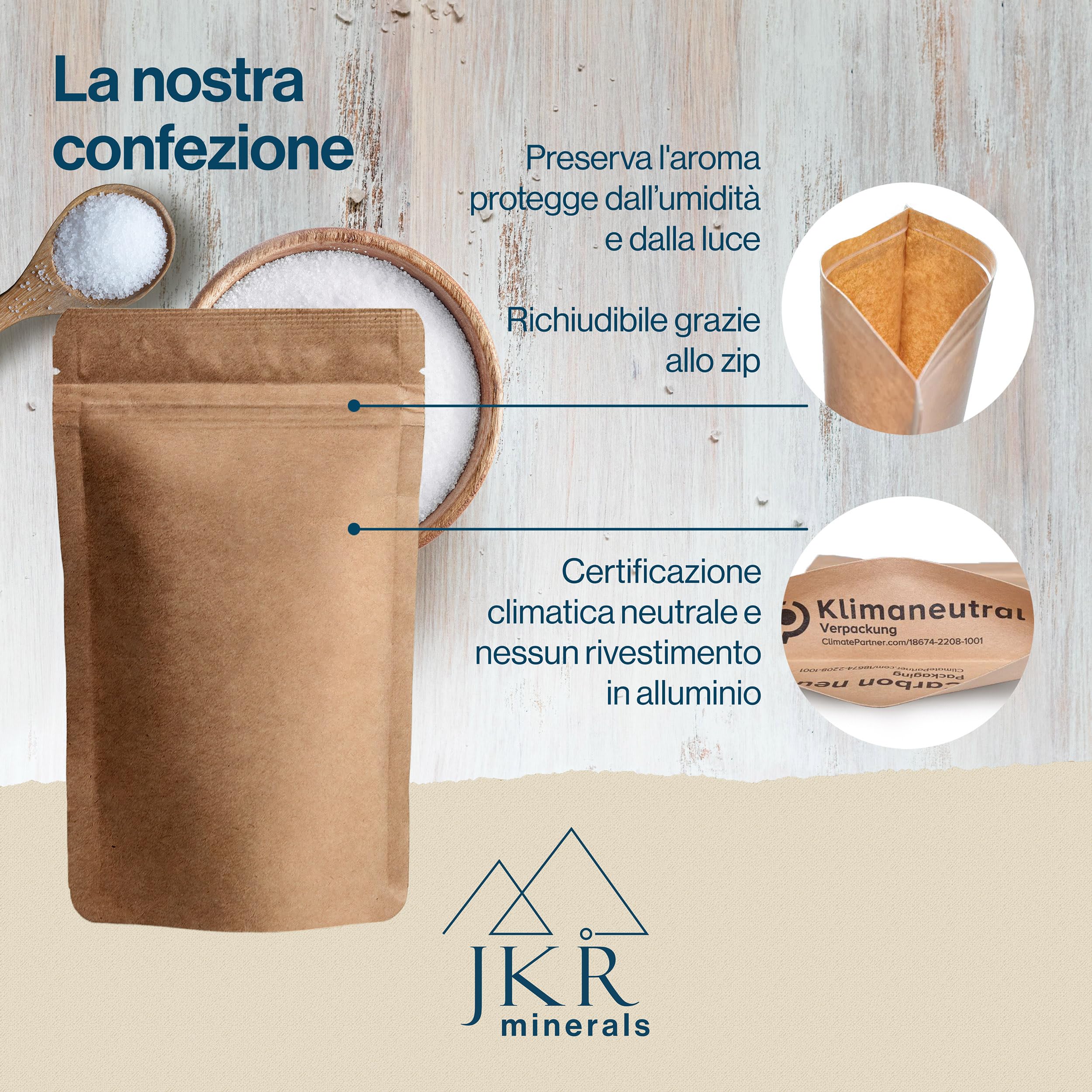 JKR Spices Epsom Salt 200g | Sale di Epsom per uso alimentare | Solfato di magnesio per uso alimentare | MgSO4 in sacchetto richiudibile neutro al CO²