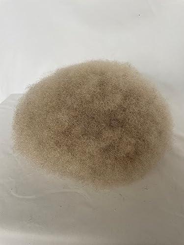 Miniatura 6 de Dreambeauty Toupee para hombre de 10 × 8 pulgadas, 100% cabello humano, raíces marrones, degradado 60#, color blanco, pieza de pelo de piel fina,