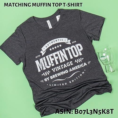 Miniatura 8 de Brewing America Muffin Top - Vasos de cerveza nucleados Vaso de pinta Sidra, soda, regalos de cerveza artesanal (logotipo) (paquete de 4)