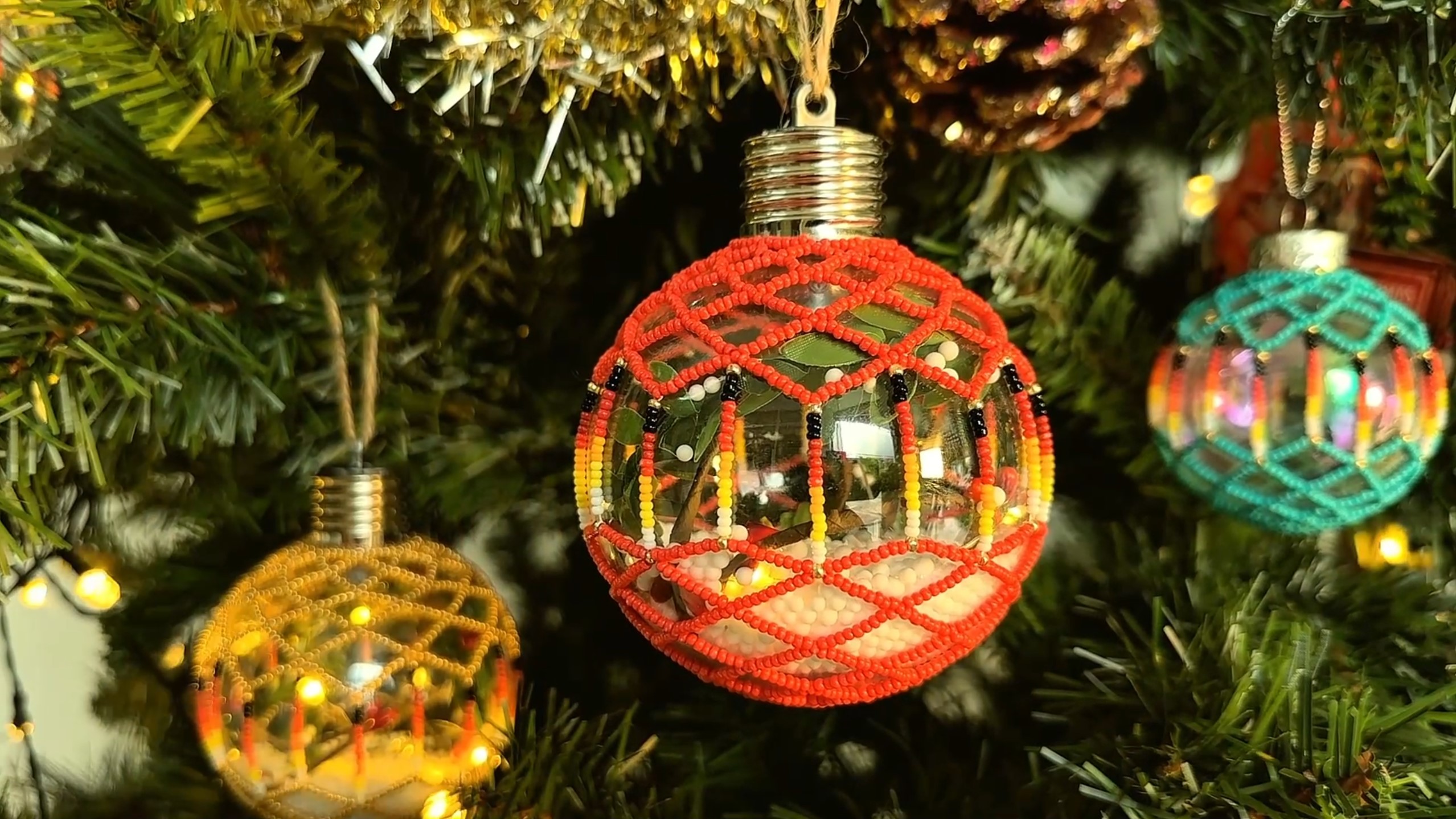 Handmade Native American Christmas Ornaments – 3Inch Beaded