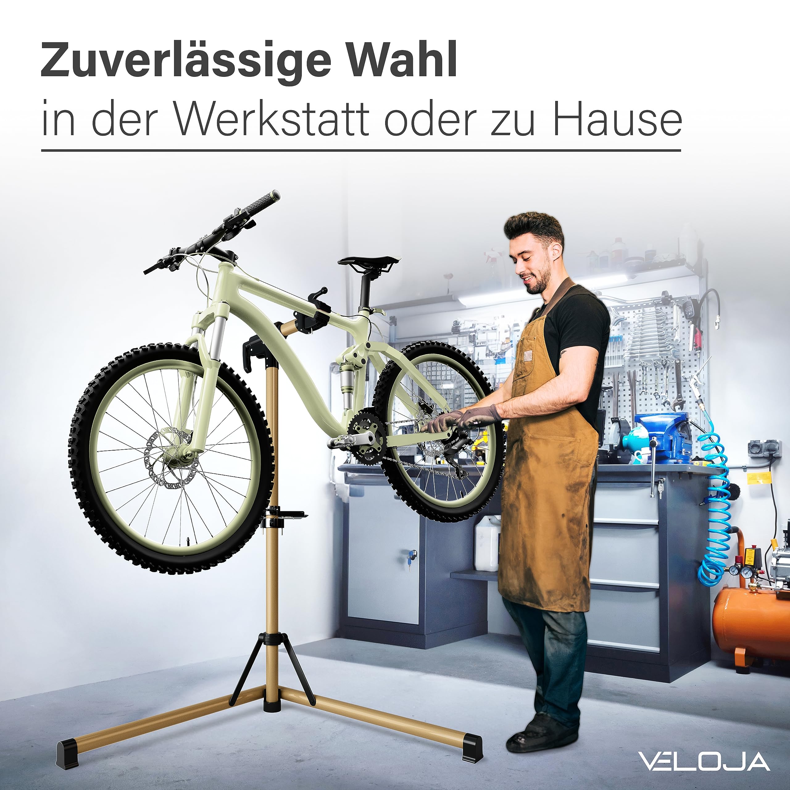 VELOJA® Montageständer für Fahrräder bis 50kg Profi Fahrrad Montageständer Ebike Fahrrad Reparaturständer Schwerlast Fahrradhalter E-Bike Fahrradständer Reparatur Fahrradmontageständer