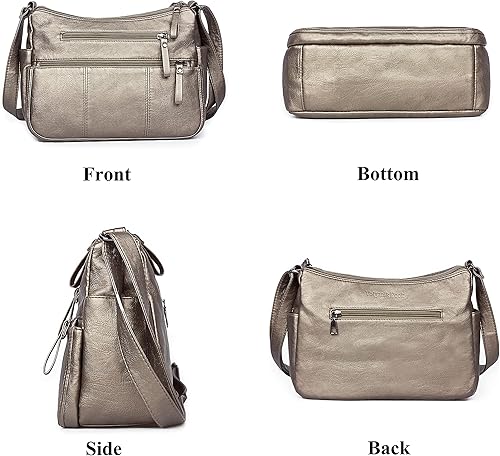 Miniatura 4 de VOLGANIK ROCK - Bolsas para mujer de piel sintética suave, bolsa de hombro, bolsa de mano, bolsa cruzada y ligera, con cartera