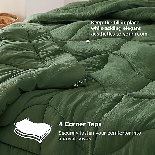 Miniatura 35 de Bedsure Edredón Queen – Edredón tamaño Queen para todas las estaciones, relleno de edredón alternativo de plumón ultrasuave y prelavado con 4