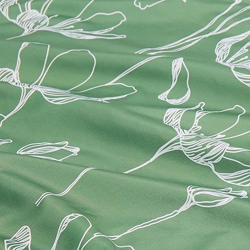 Miniatura 4 de Tienda Basics Lightweight Microfiber Comforter Sets, 7 Pieces, Green, Floral, King