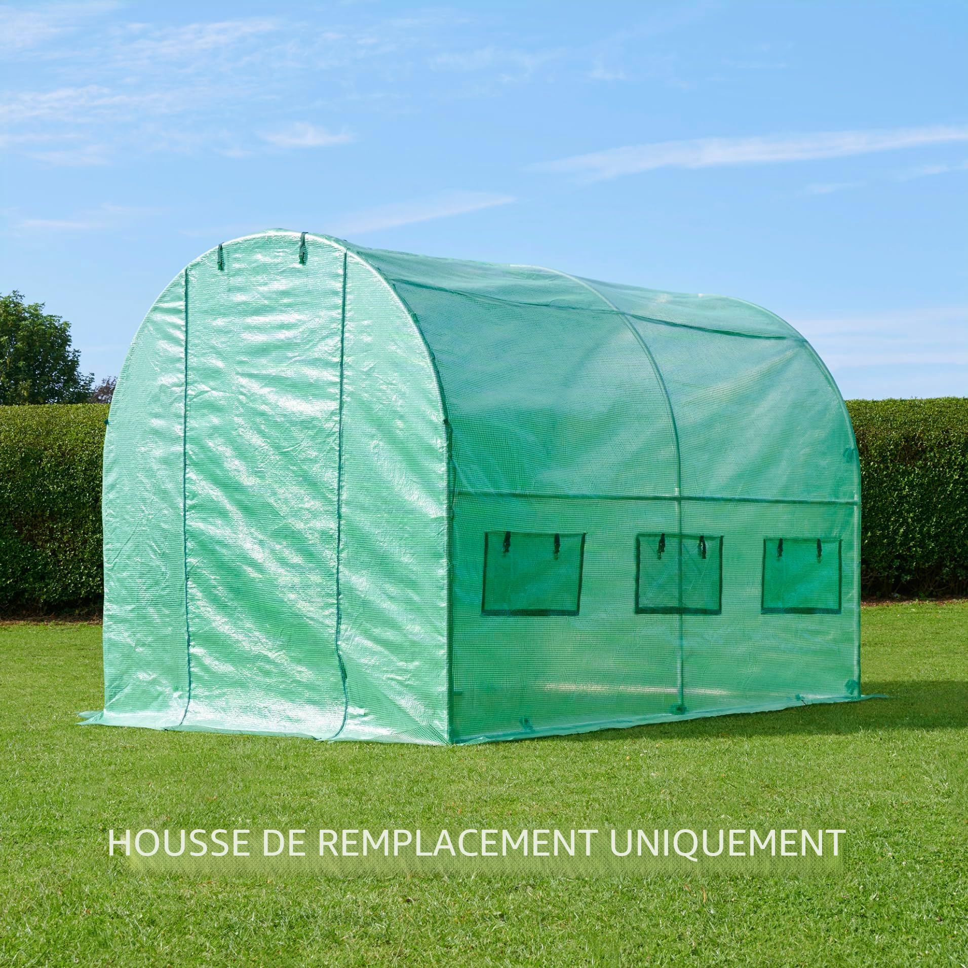 FeelGoodUK PT3 Housse de remplacement 3 x 2 x 2 m pour serre de jardin polytunnel