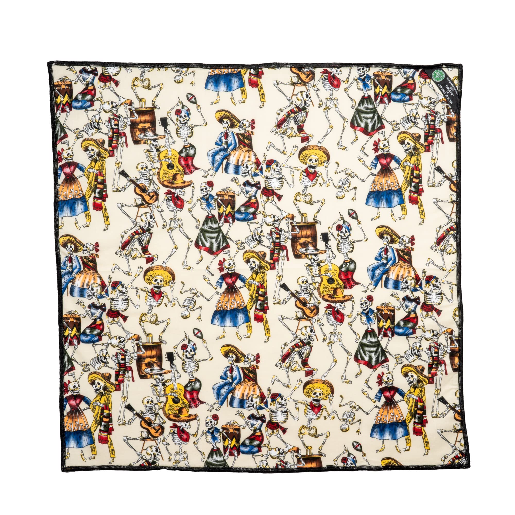 Day of the Dead Skeleton Band Bandana - White