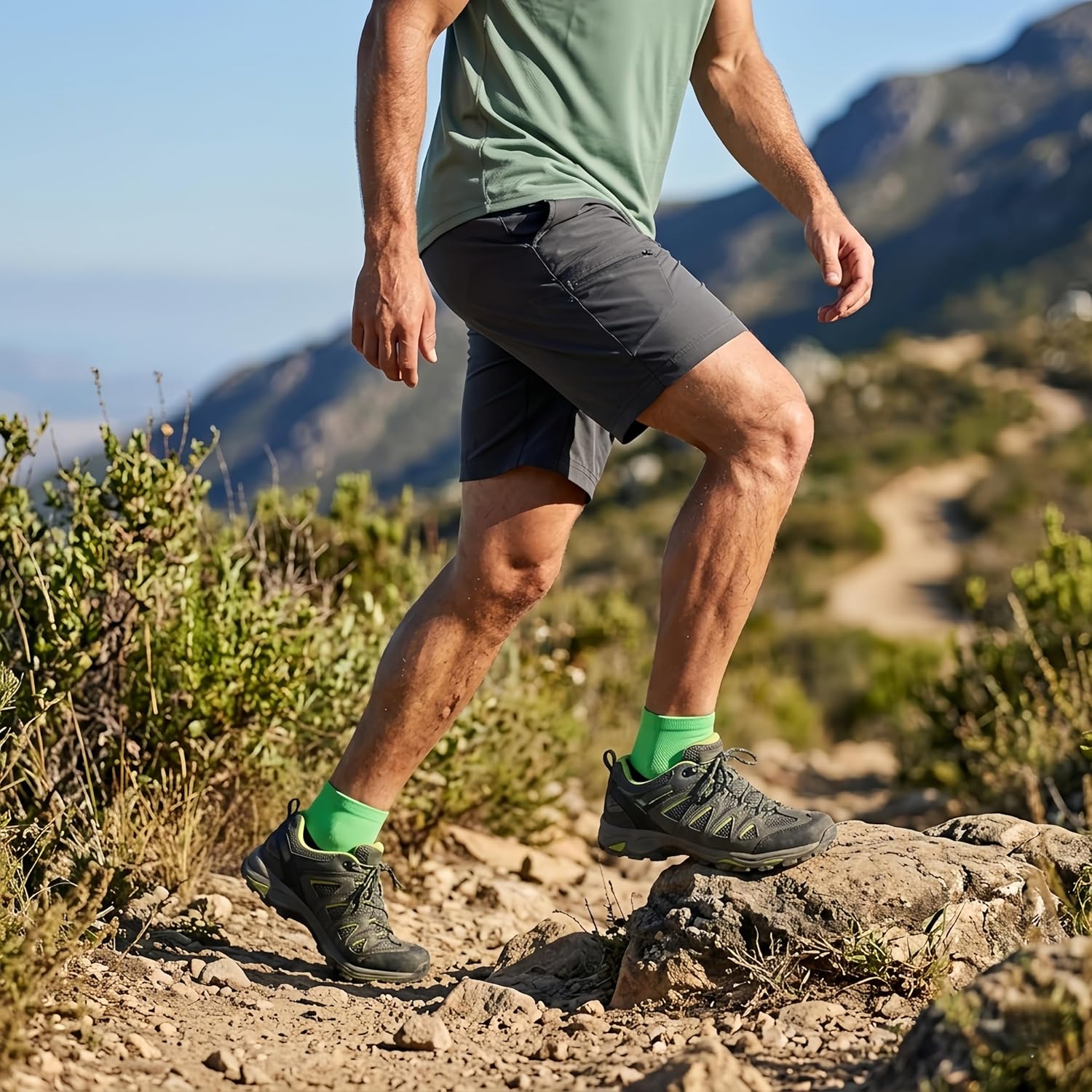 HUSO Men's Women's Running, Cycling & Tennis Socks, Performance Sports Ankle Compression Socks 1, 2, 3, 4, 6 Pairs