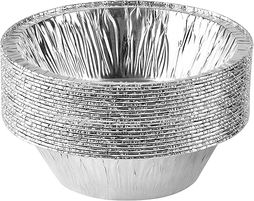 PLASTICPRO 6'' Inch Round Tin Foil Cake Pans Disposable Aluminum, Freezer & Oven Safe - For Baking, Cooking, Storage, Roasting, & Reheating, Pack of 20