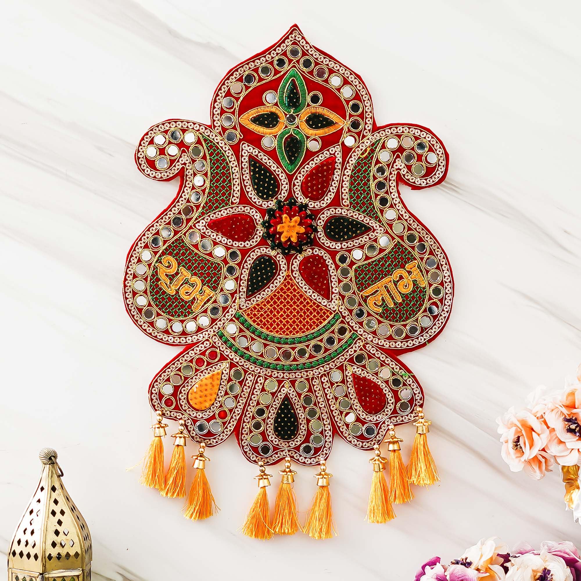 eCraftIndia Multicolor Subh Labh Decorative Handmade Bandarwar, Toran for Main Door - Wall Door Hanging Toran for Home Decoration - Floral Toran for Diwali - Diwali Decoration Items for Home Decor (B0DF5SK66C) Amazon Price History, Amazon Price Tracker