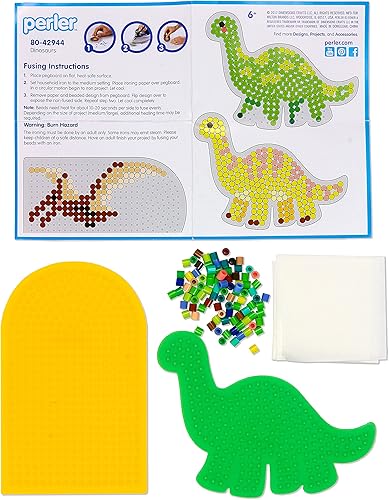 Miniatura 4 de Perler Kit de actividades de cubo de cuentas de dinosaurio para manualidades, 5004 piezas