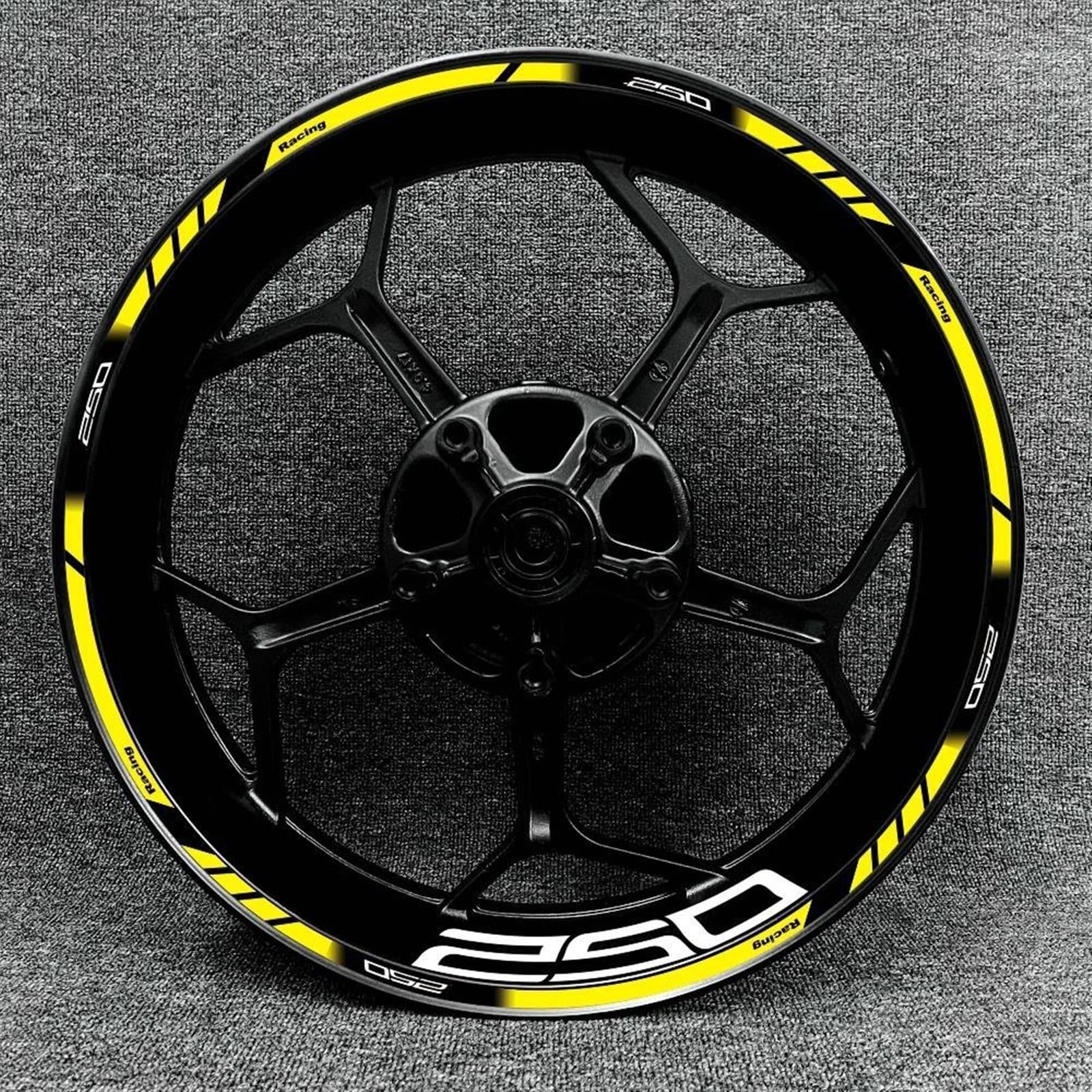 Reifenmodifikation, Motorrad-Radaufkleber, Folienrand, Reflektierende Felgenaufkleber, Zubehör Für Z250(Style 9)