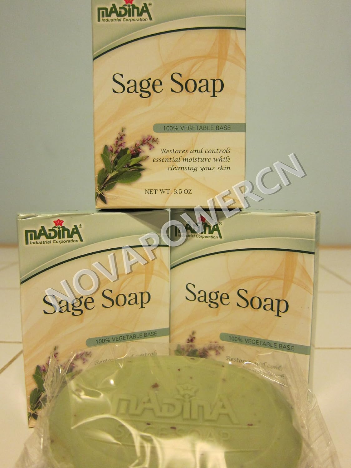 Madina Sage Soap 100 Vegetable Base (Pack of 3) 3.5oz