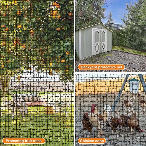 Miniatura 7 de Red de golf de nailon de 10 a 50 pies, red de práctica con cuerda y mosquetones, barrera duradera a la intemperie para béisbol, hockey, fútbol