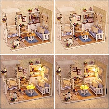 Amazon | KOOMEKI ミニチュアドールハウス DIYセット 装飾家具と