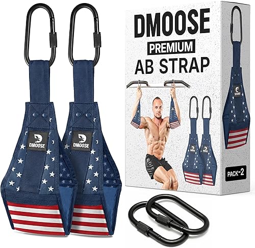 Miniatura 10 de DMoose Fitness Correas colgantes para abdominales para barra de dominadas y entrenamiento de fuerza central, correas de ejercicio acolchadas suaves