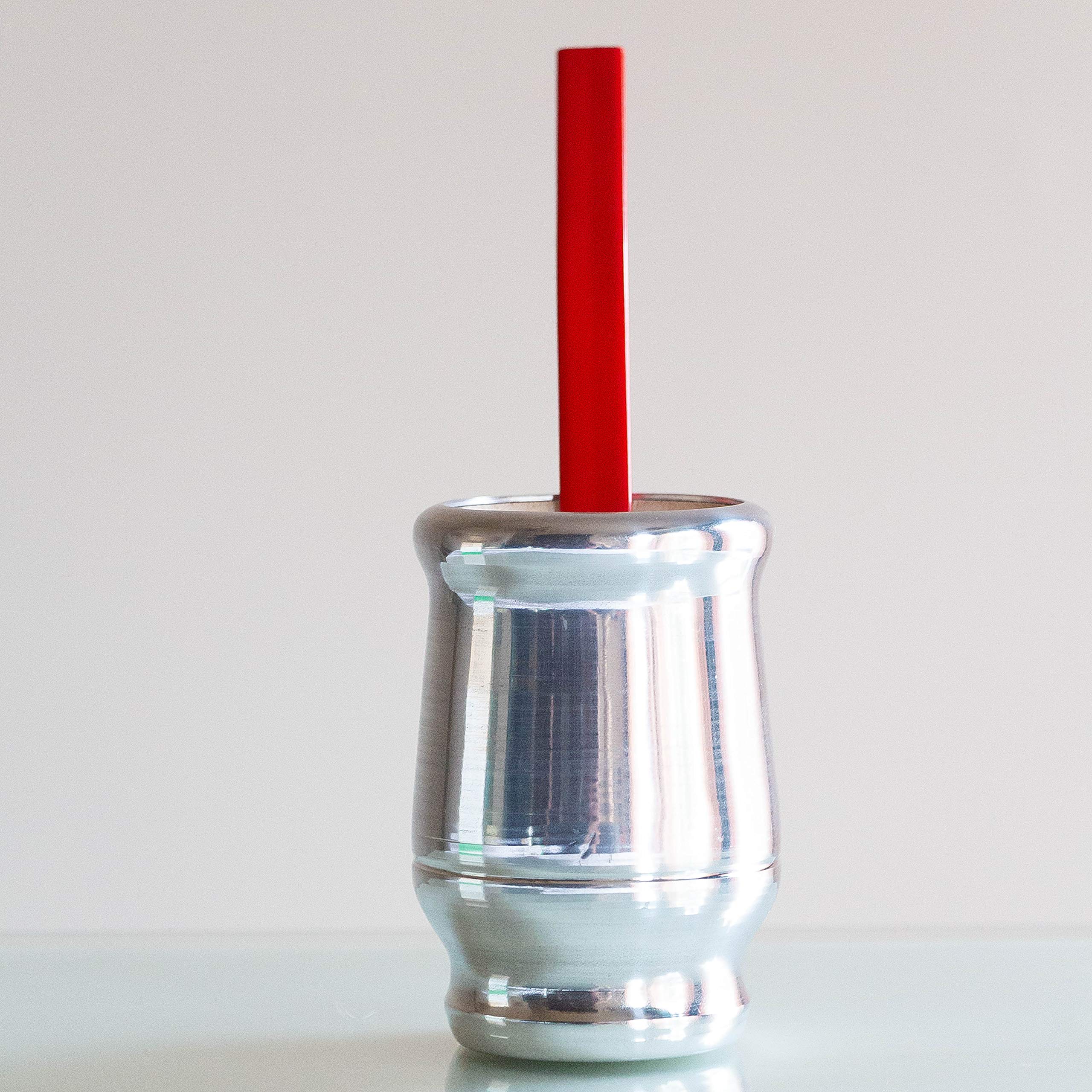 Circle of Drink - Lexa Cup Yerba Mate Kit with Nativa Beso Bombilla (Filtered Straw) - Wooden Mate Cup - Encased in Metal - Carry Case Included - Perfect Size (Ruby Red)