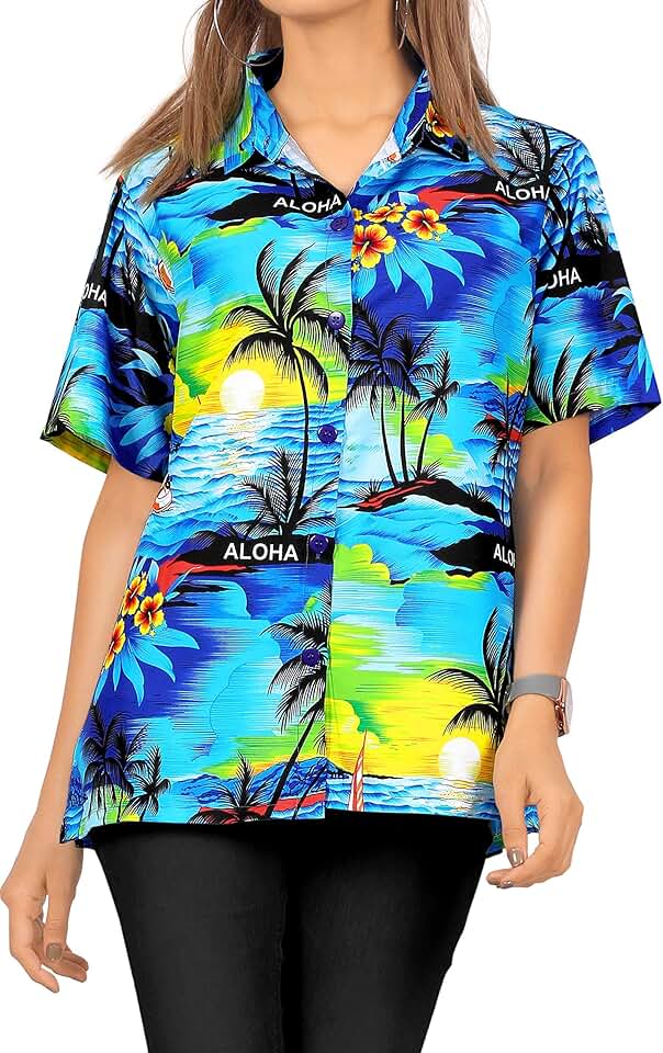 Dubinik Camicia Hawaiana Aloha Tropicale Stampa Hawaiana Vacanze Estive Camicie Da Spiaggia Abbottonate A Maniche Corte 118291944