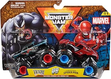 Monster Jam, Marvel Official Venom Vs. The Amazing Spider-Man Die-Cast Monster Trucks, 164 Scale, Kids  Toys for Boys and Girls Aged 3 and up