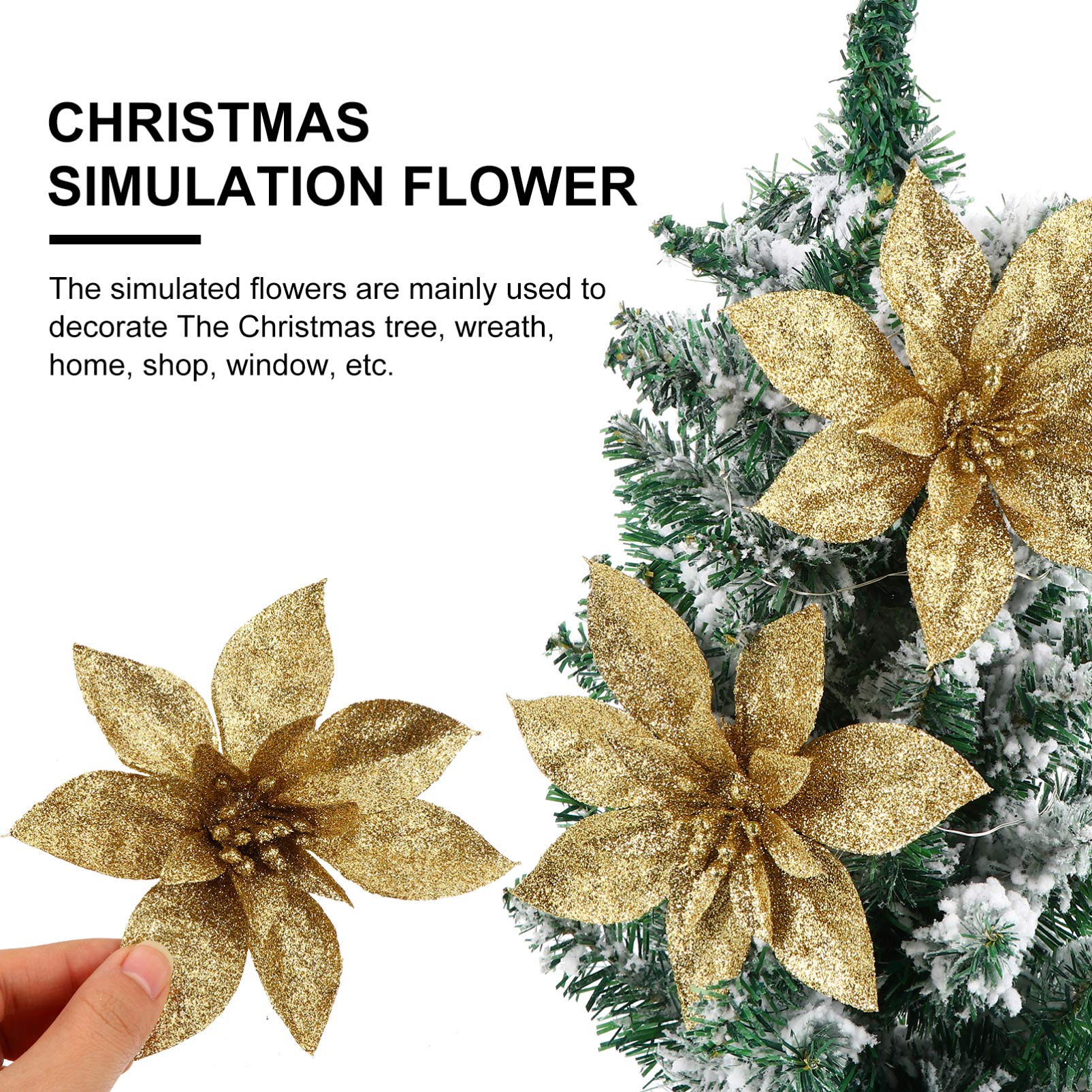 Amazon | NERVUP クリスマス 造花 オーナメント ツリー飾り 人工花