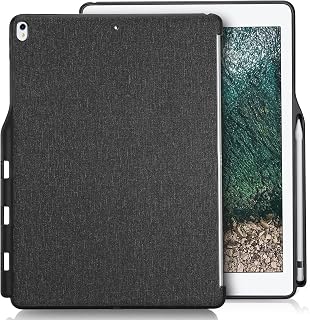 for iPad Pro 12.9 2017/2015 Companion Back Cover Case, with Pencil Holder for iPad Pro 12.9 Inch (Both 2017 and 2015 Models), Match for Smart Keyboard and Smart Cover -Black