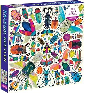 Mudpuppy Kaleido-Beetles Puzzle, 500 Pieces, 20” x 20” – Ages 8+ – Colorful Beetles Arranged in a Kaleidoscope View Pattern – Fun and Challenging, Perfect Family Puzzle, Multicolor (0735362335)