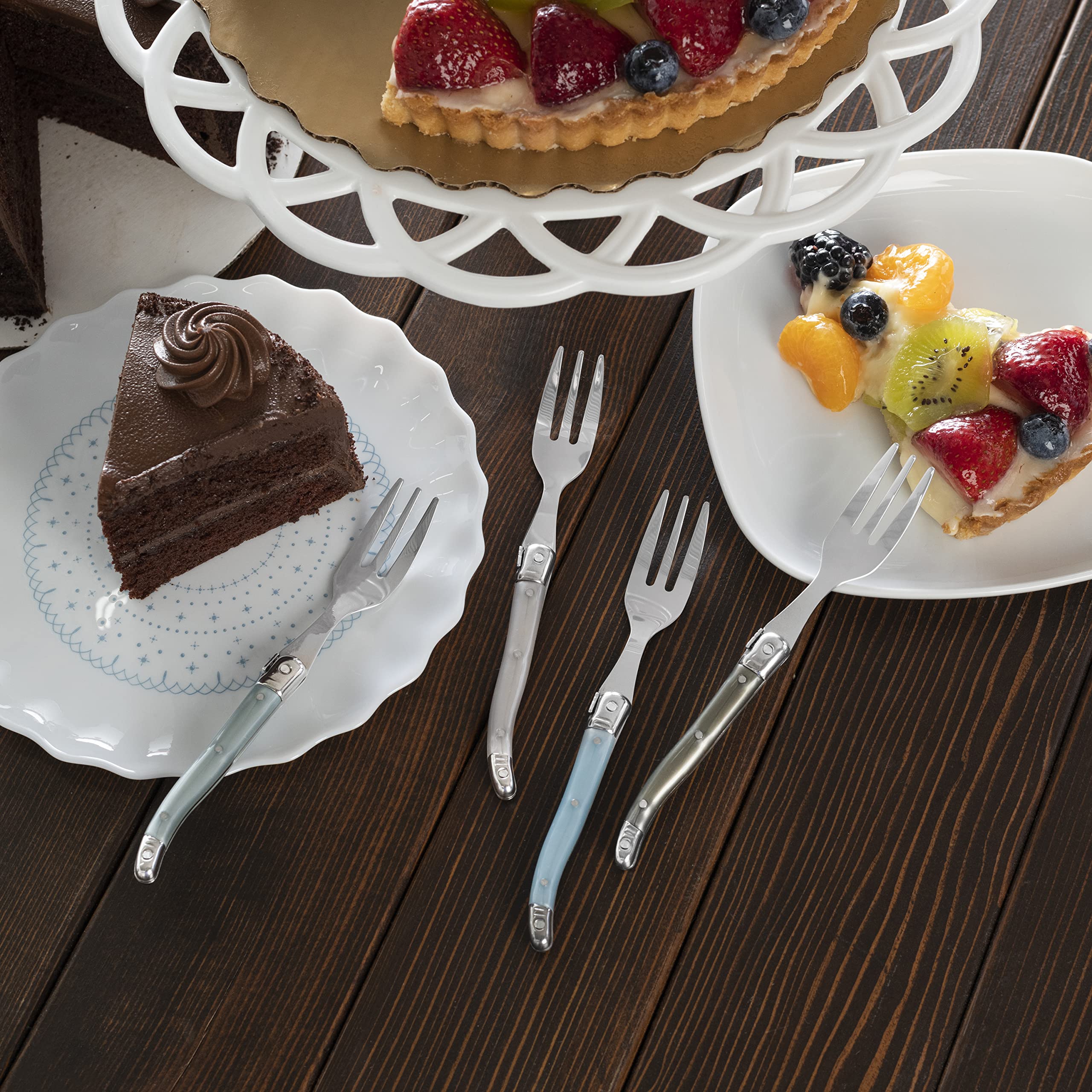 French Home Laguiole Cake Forks, Set of 4 - Mother of Pearl — Amazon image 4
