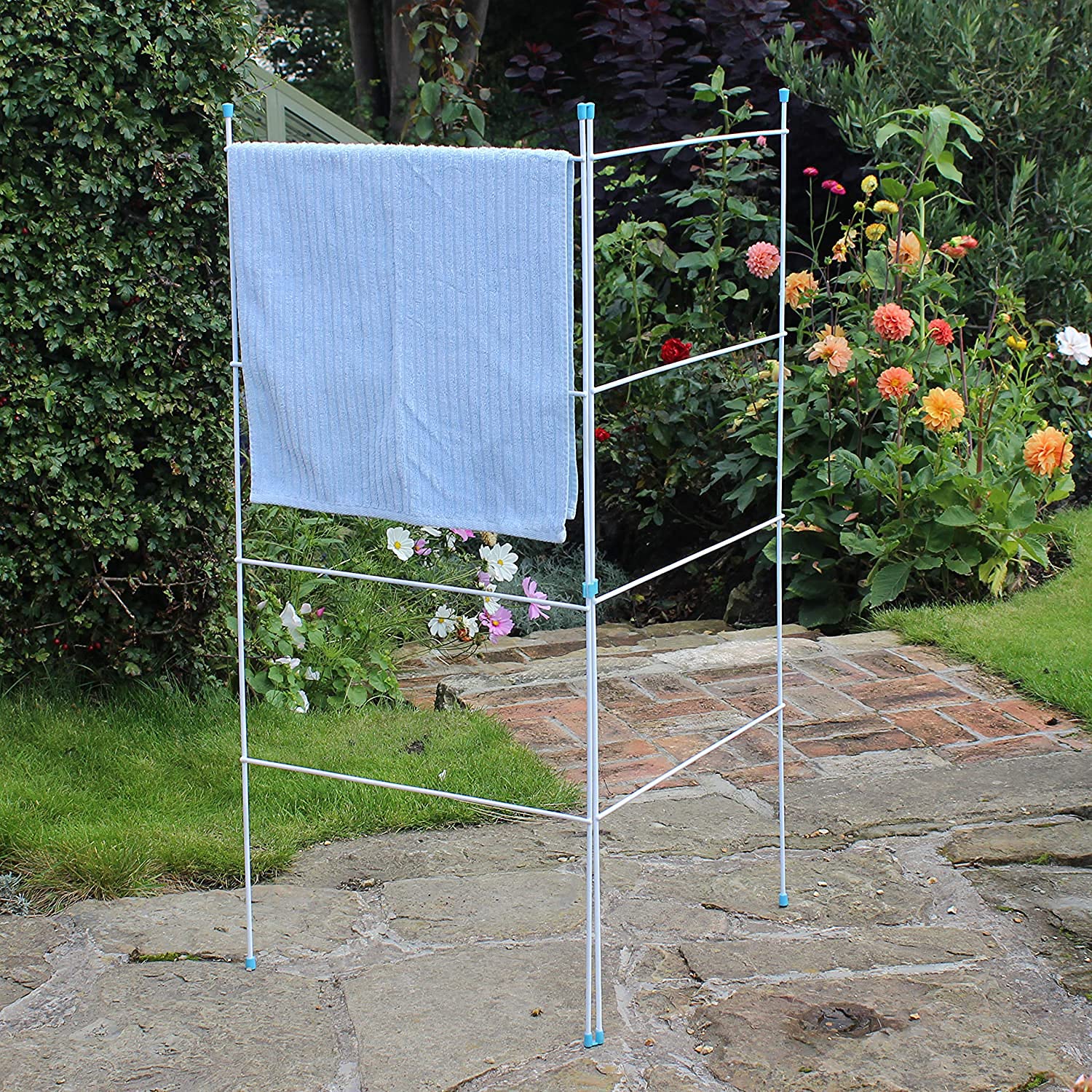 Homion White Caravan Indoor/Outdoor Two Panel Folding Washing Clothes Airer Laundry Dryer (2 Fold)