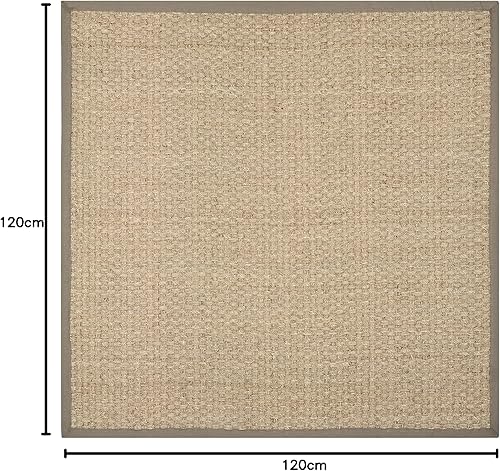 Vista 191 de SAFAVIEH Natural Fiber NF114A - Alfombra de hierba marina, tejido de canasta, con borde, para zonas de alto tráfico, sala de estar, dormitorio, 2