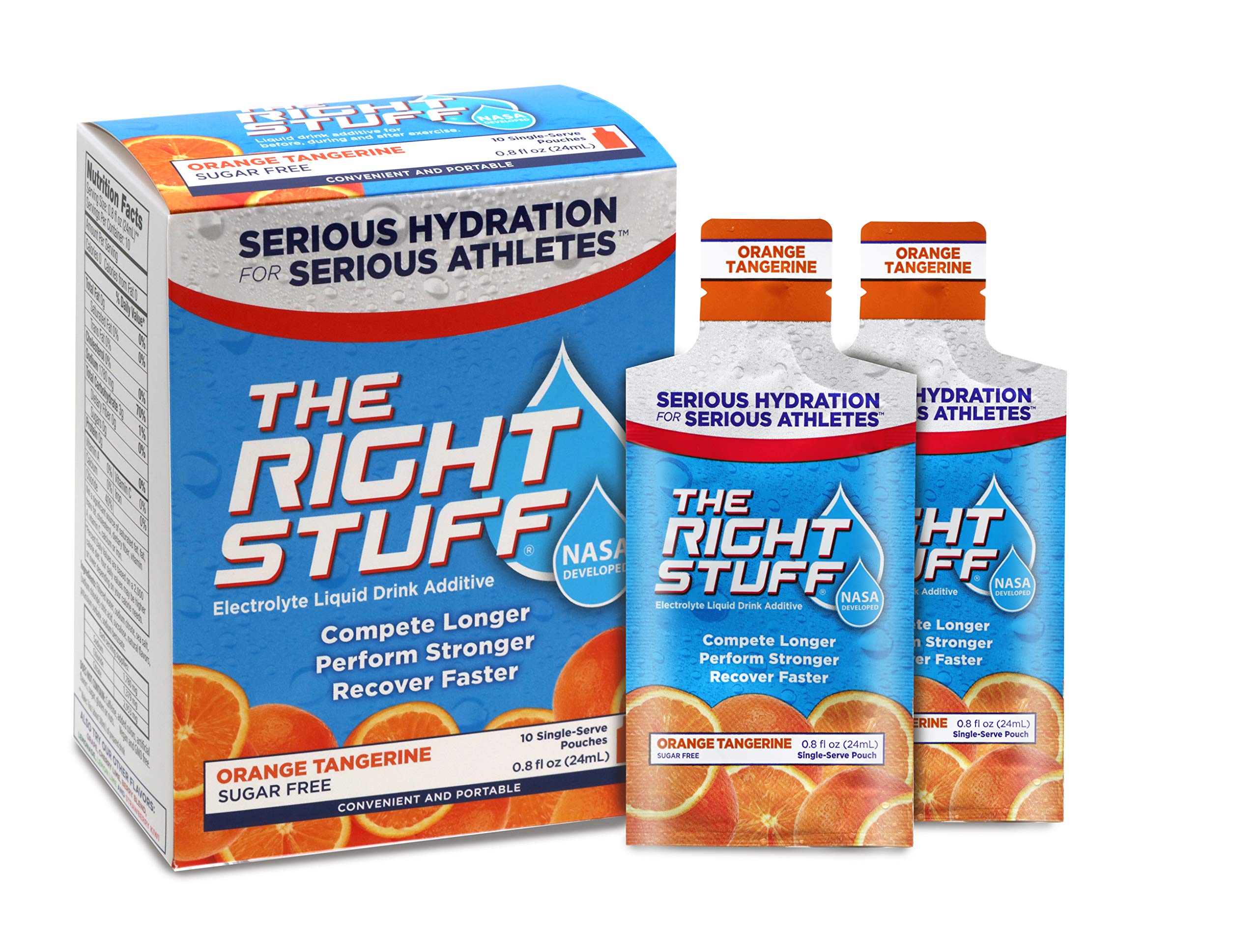 The Right Stuff Electrolyte Drink additive Std - Retail 10-Pouch Box - Orange Tangerine