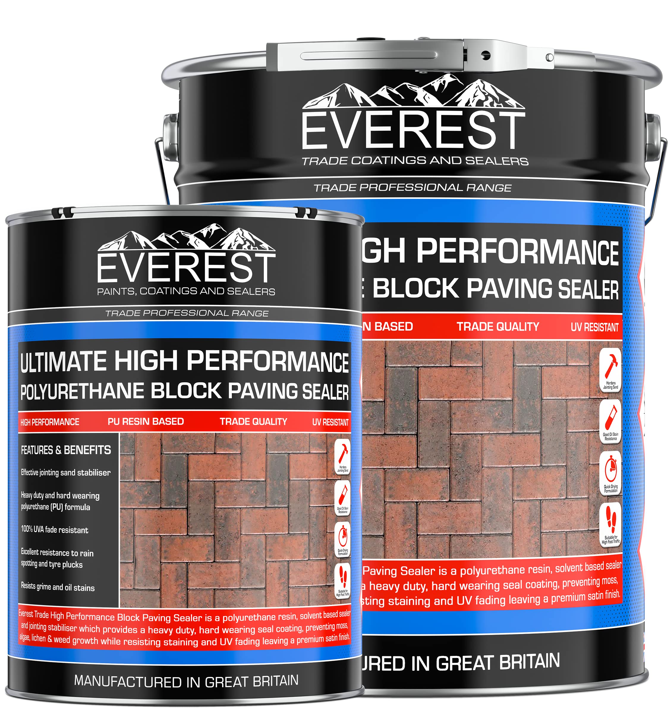 Everest Trade - Block Paving Sealer - High-performance - Premium Polyurethane Sealer (Clear, 20 Litres)