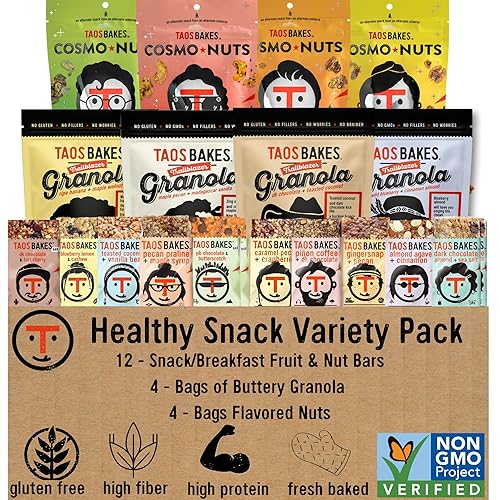 Miniatura 70 de Taos Bakes – Paquete variado – Barras de desayuno – Barras de granola con alto contenido de proteínas y altas en fibra – Sin gluten y sin OMG