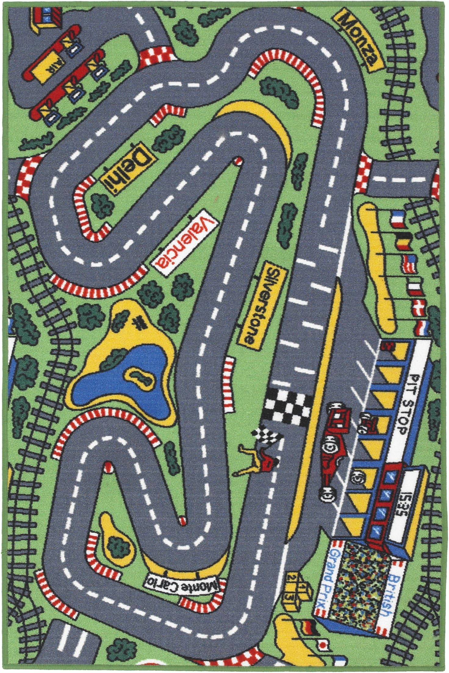 Childrens Playtime Rug 'Racetrack' 100 x 150 cm - Machine Washable