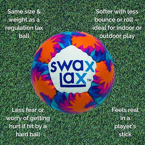 Miniatura 3 de Swax Lax - Pelota de entrenamiento de lacrosse con el mismo tamaño y peso que la pelota de lacrosse reglamentaria, pero suave pelota de práctica