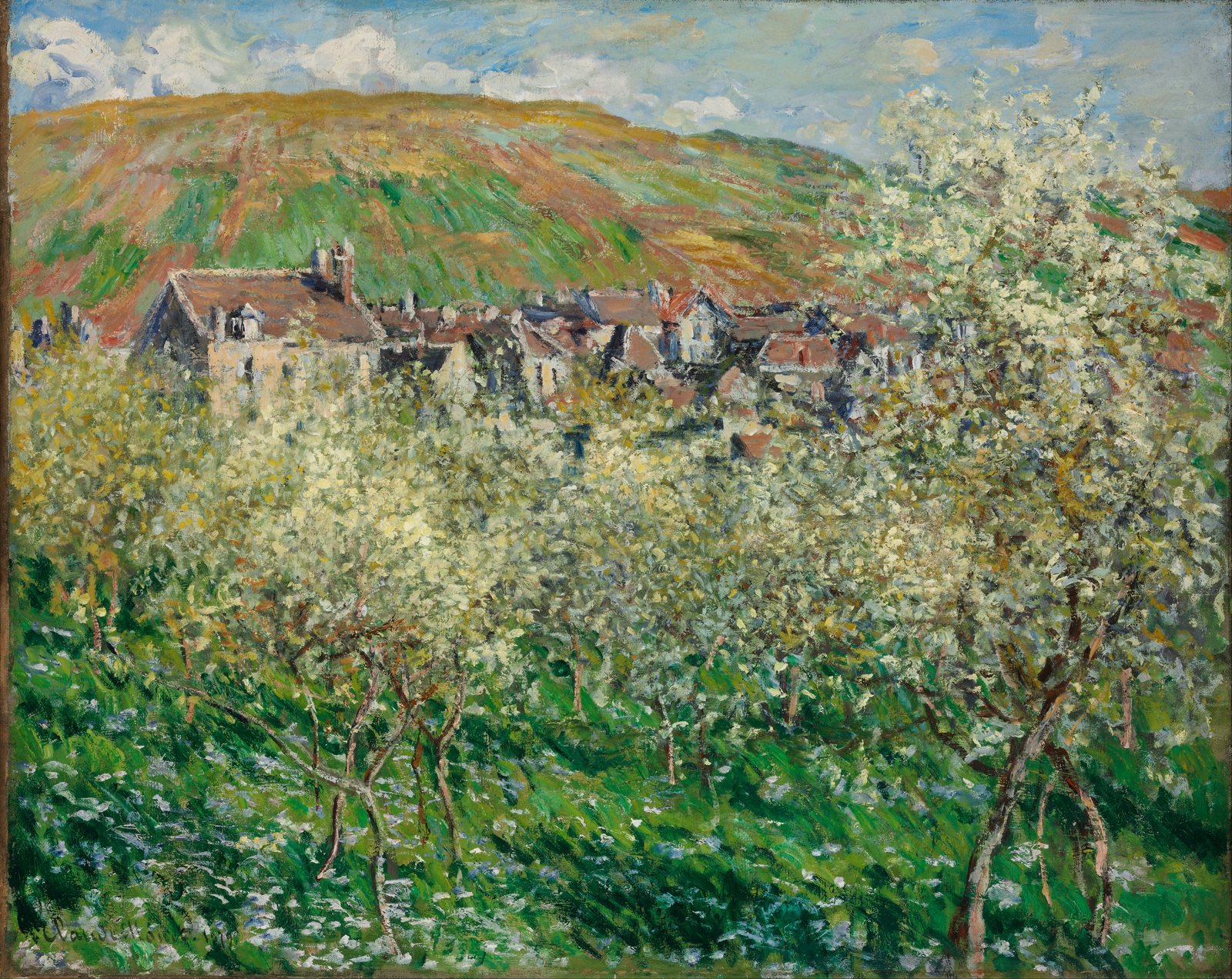 Affiche de Claude Monet Flowering Plum Trees finition mate pour apaiser votre espace