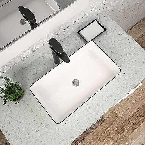 Miniatura 51 de Dcolora - Fregadero flotante de 18 x 10 pulgadas, pequeño fregadero de baño montado en la pared, rectangular flotante de porcelana de cerámica