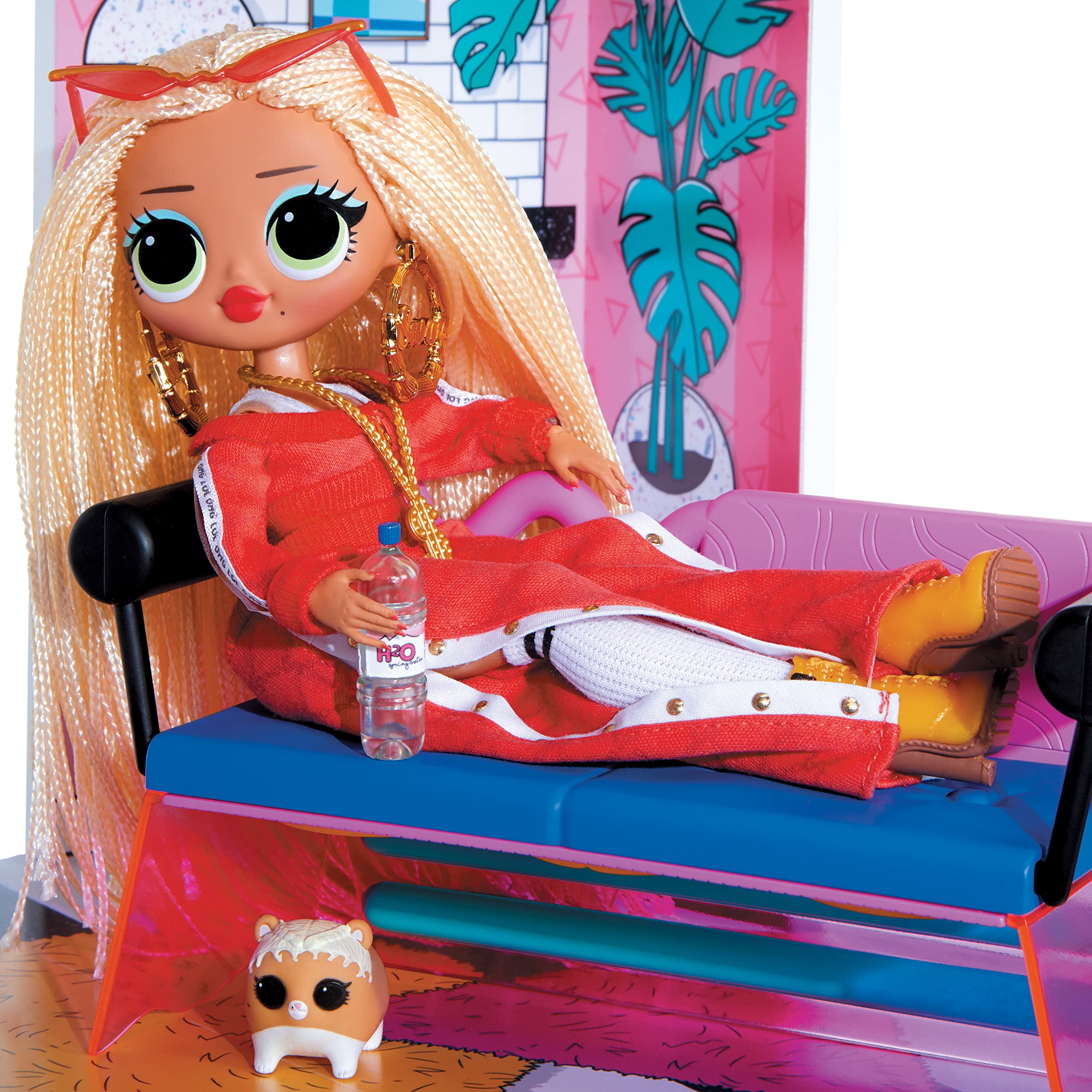 L.O.L. Surprise! OMG House of Surprises - 85+ Überraschungen, 4 Stories, 10 Räume - Inklusive Möbel, Accessoires und mehr - passend für LOL Surprise & OMG Dolls - Sammelpuppenhaus für Mädchen ab 3+
