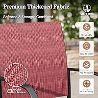 Vista 3 de HERA'S HOUSE Juego de comedor rojo para 4, juego de mesa y sillas de exterior de 5 piezas, 4 sillas de comedor de textileno, mesa de comedor