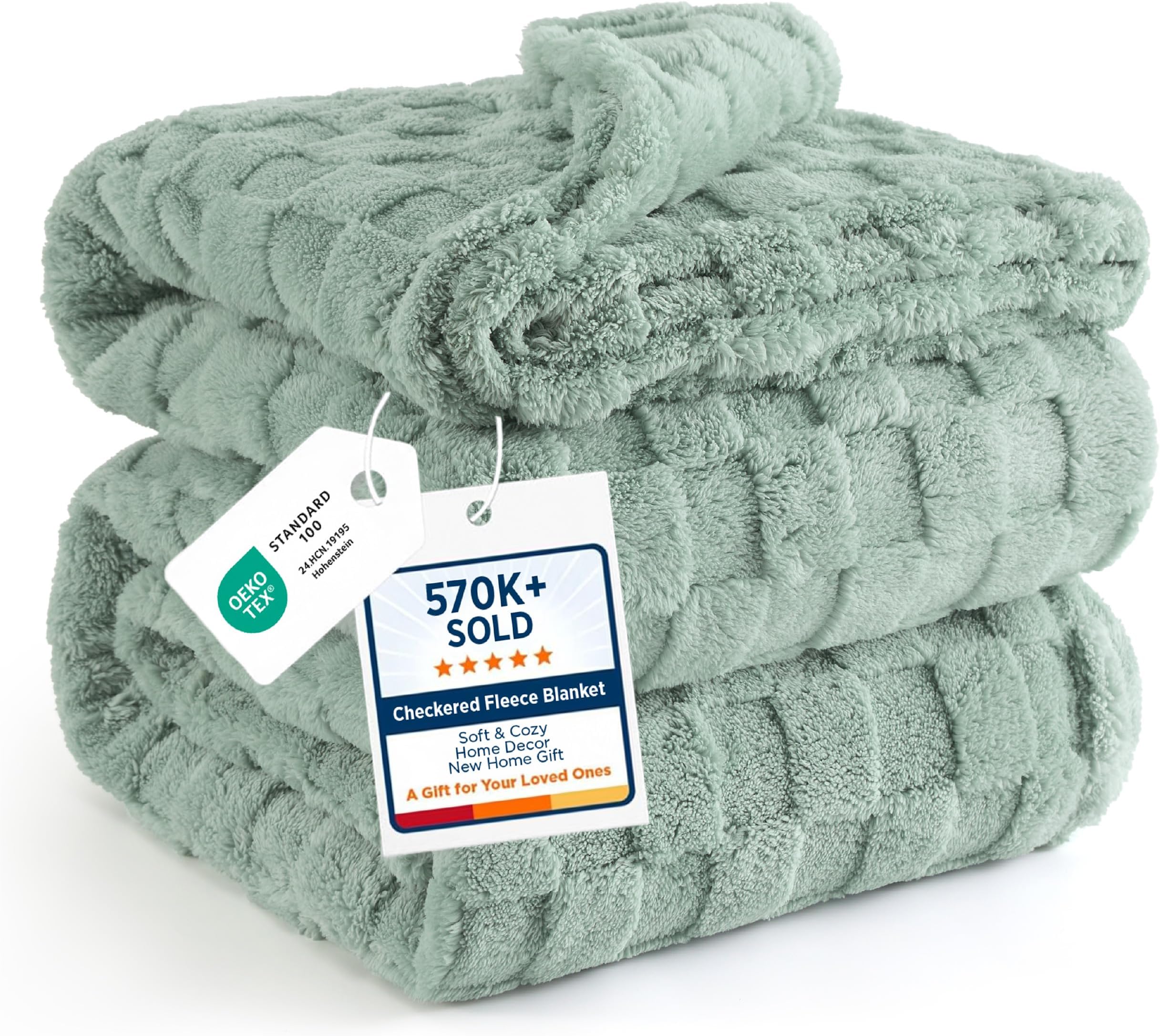 Bedsure GentleSoft King Size Blanket for Bed - Super Soft Cozy Blankets, Large Oversized King Fuzzy Fleece Spring Throw for Bedroom Decor, Sage Green,108x90 Inches