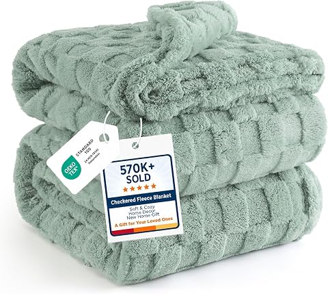 Bedsure GentleSoft King Size Blanket for Bed - Super Soft Cozy Blankets, Large Oversized King Fuzzy Fleece Spring Throw for Bedroom Decor, Sage Green,108x90 Inches