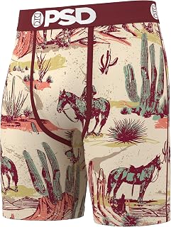 Underwear Mens Boxer Briefs - Western Print, Standard Length Pack & Singles, Soft & Breathable Boxer Briefs for Men