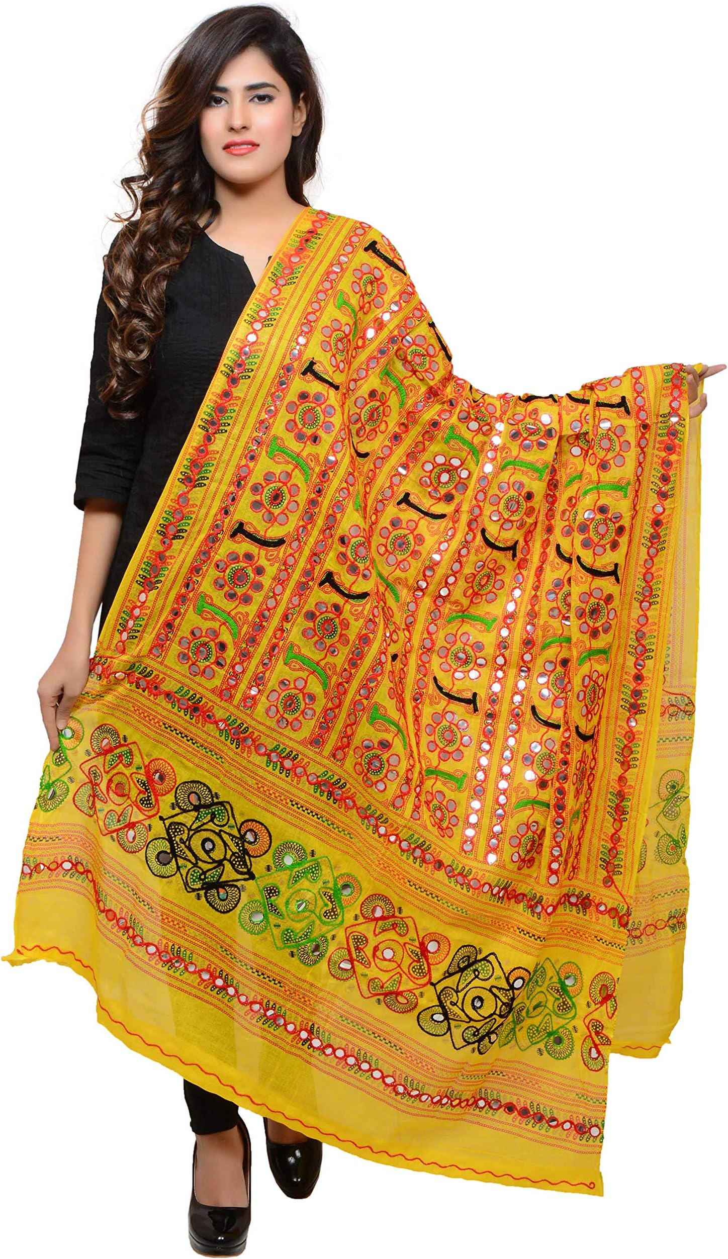 Banjara Women's Cotton Stoles & Dupattas Kutchi Bharchak Free Size